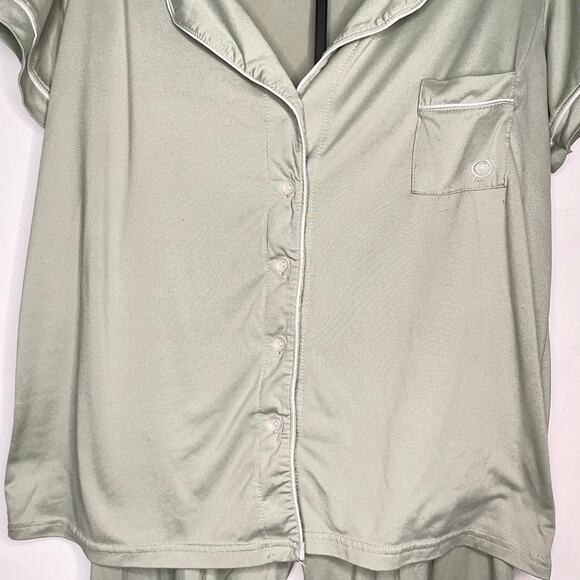 Born sage Modal Notch Collar Pajamas - Short Sleeve - Picture 7 of 8